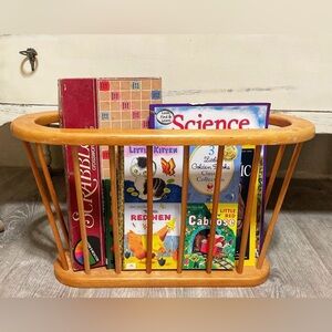 Vintage Wooden Magazine Rack